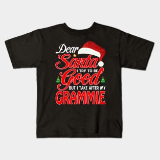 Dear Santa I Tried To Be Good But I Take After My GRAMMIE T-Shirt Kids T-Shirt